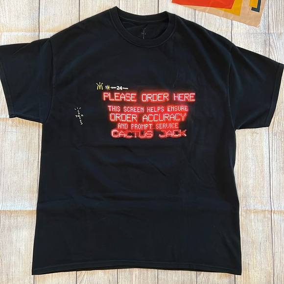 2020 Cactus Jack by Travis Scott x McDonald’s Order Here T-Shirt. - Picture 1 of 3